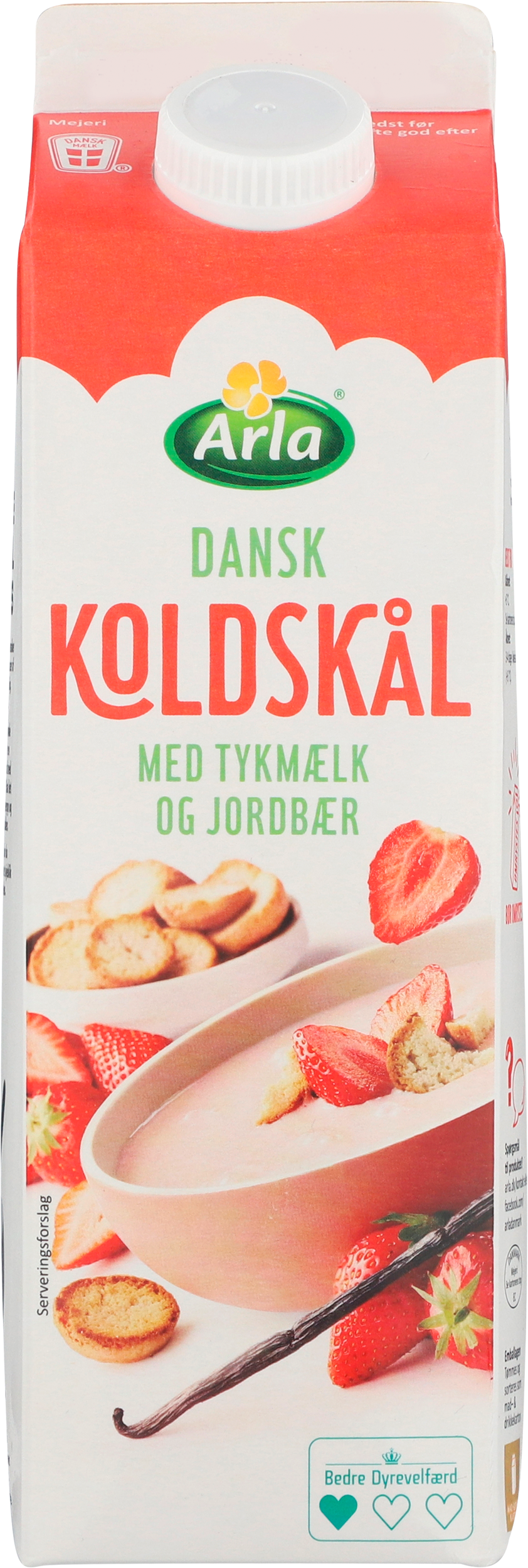 Koldskål med tykmælk og jordbær 1,7% 1 L