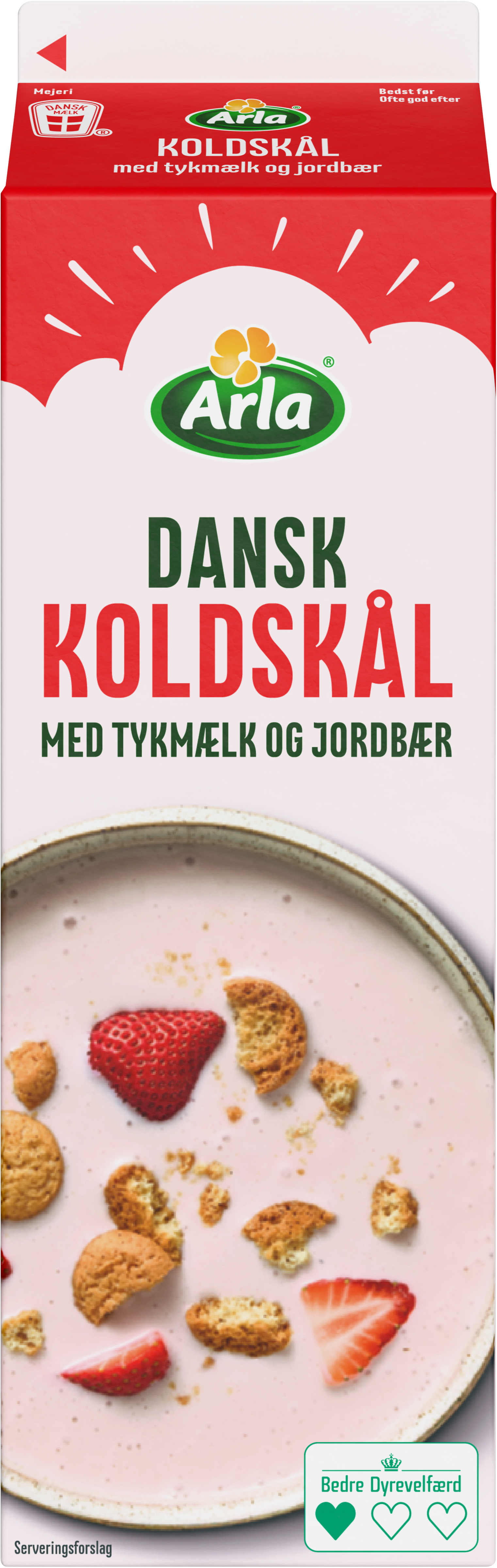 Koldskål med tykmælk og jordbær 1,7% 1 L