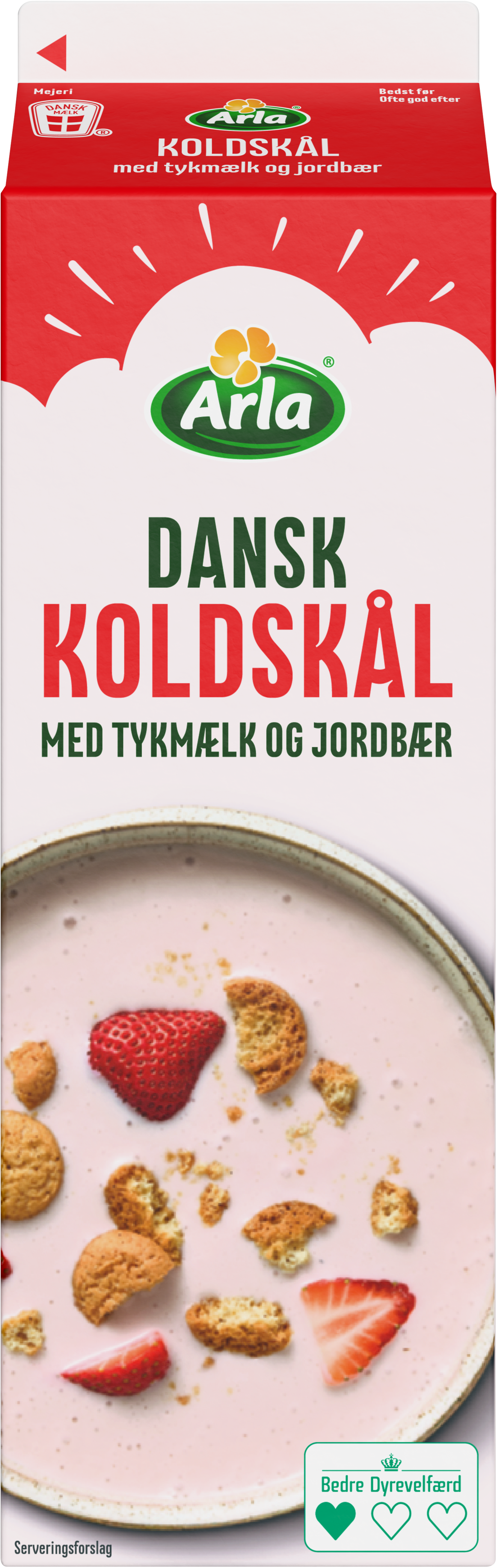 Arla® Koldskål med tykmælk og jordbær 1,7% 1 L