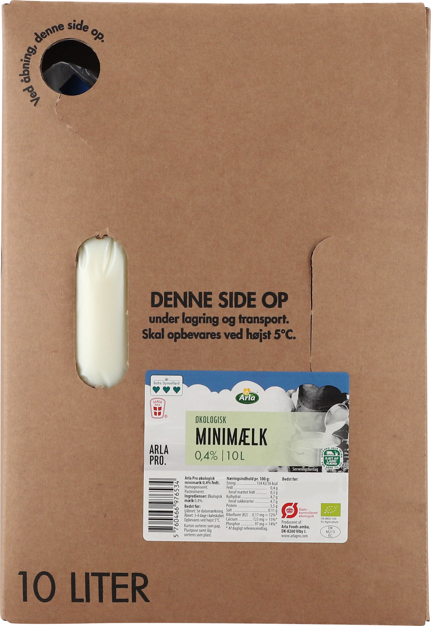 Øko Minimælk BiB 0,4% 10 l