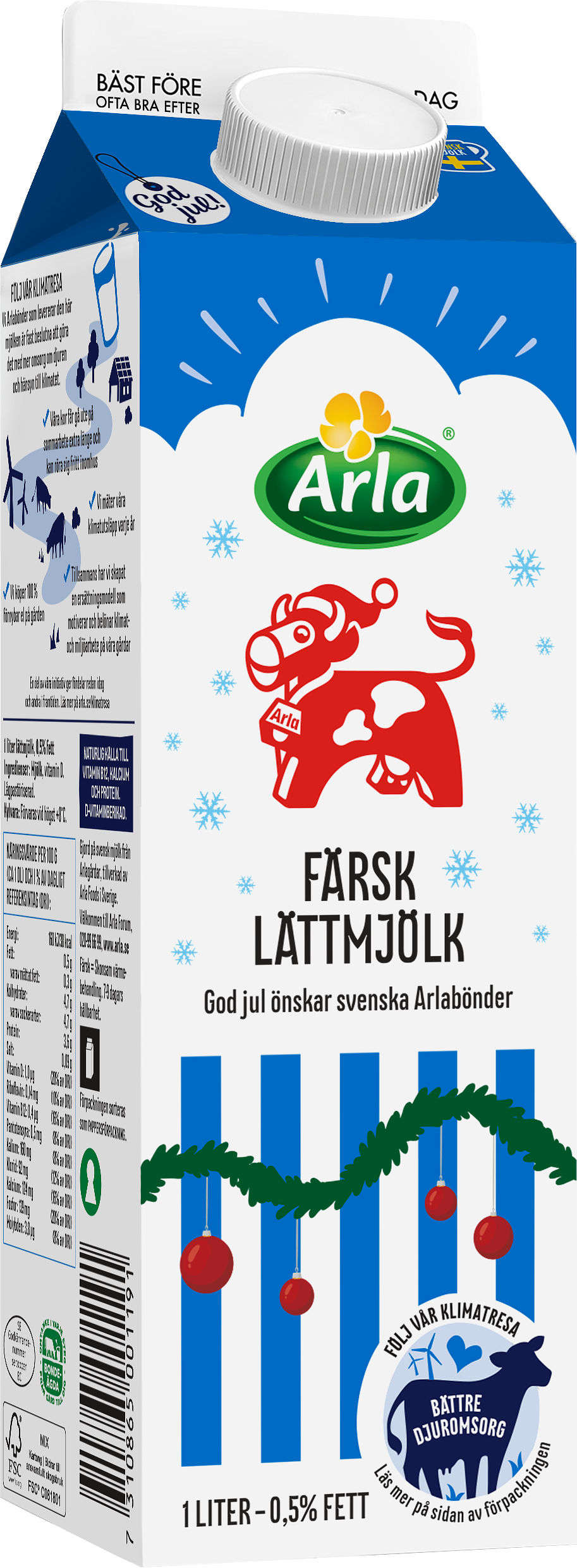 Färsk lättmjölk 0.5% 1 liter