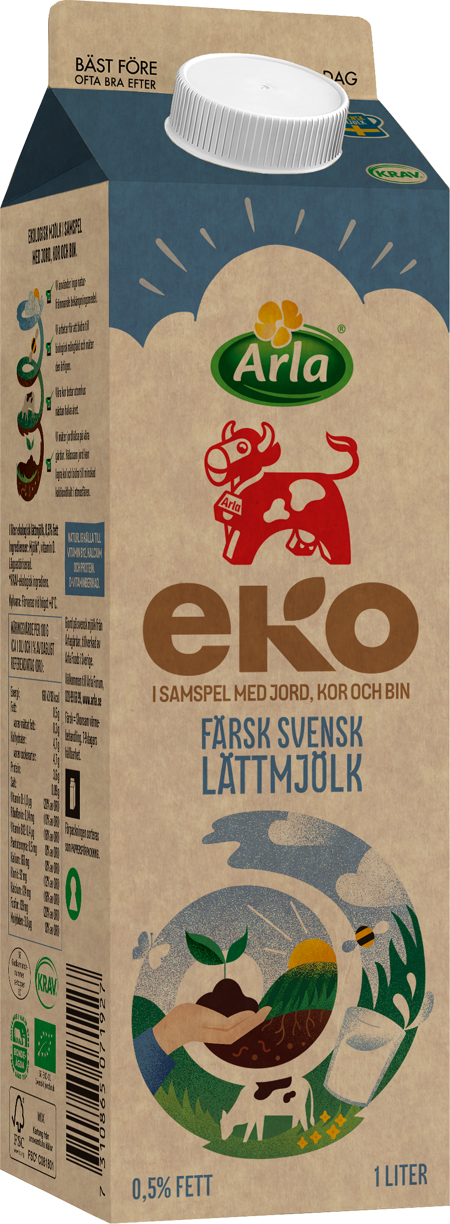 Färsk lättmjölk 0.5% 1 liter