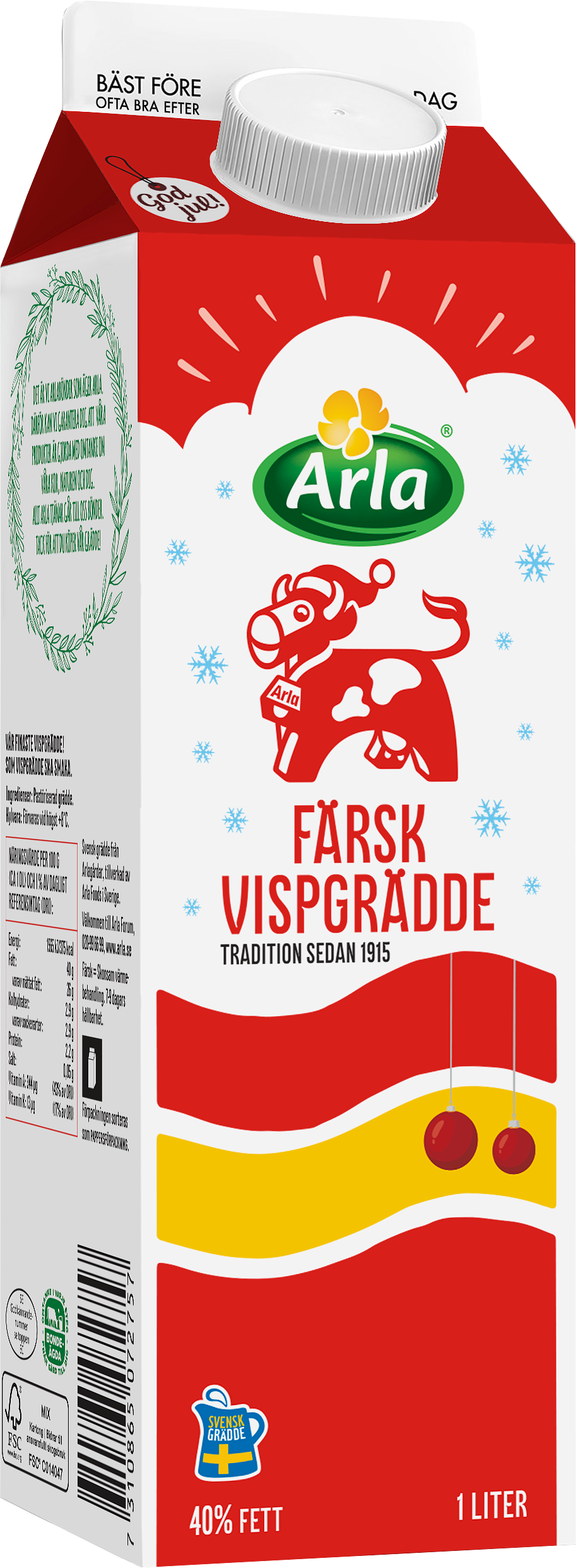Färsk vispgrädde 40% 1 liter