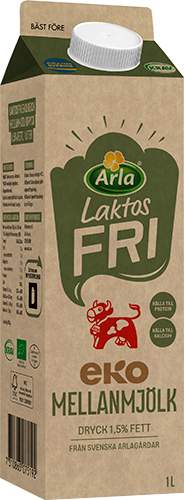 Laktosfri eko mellanmjölkdryck 1.5% 1 liter