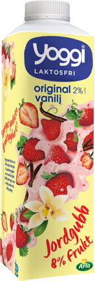 Yoggi® Org laktosfri yoghurt jordg vanilj 2% 1000 g