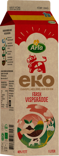 Arla Ko® Ekologisk Eko färsk vispgrädde 40% 1 liter 1000 ml
