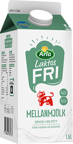Laktosfri mellanmjölkdryck 1.5% 1.5 l