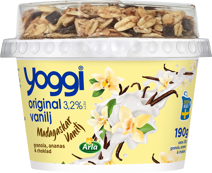 Original yoghurt vanilj m topping 190 g