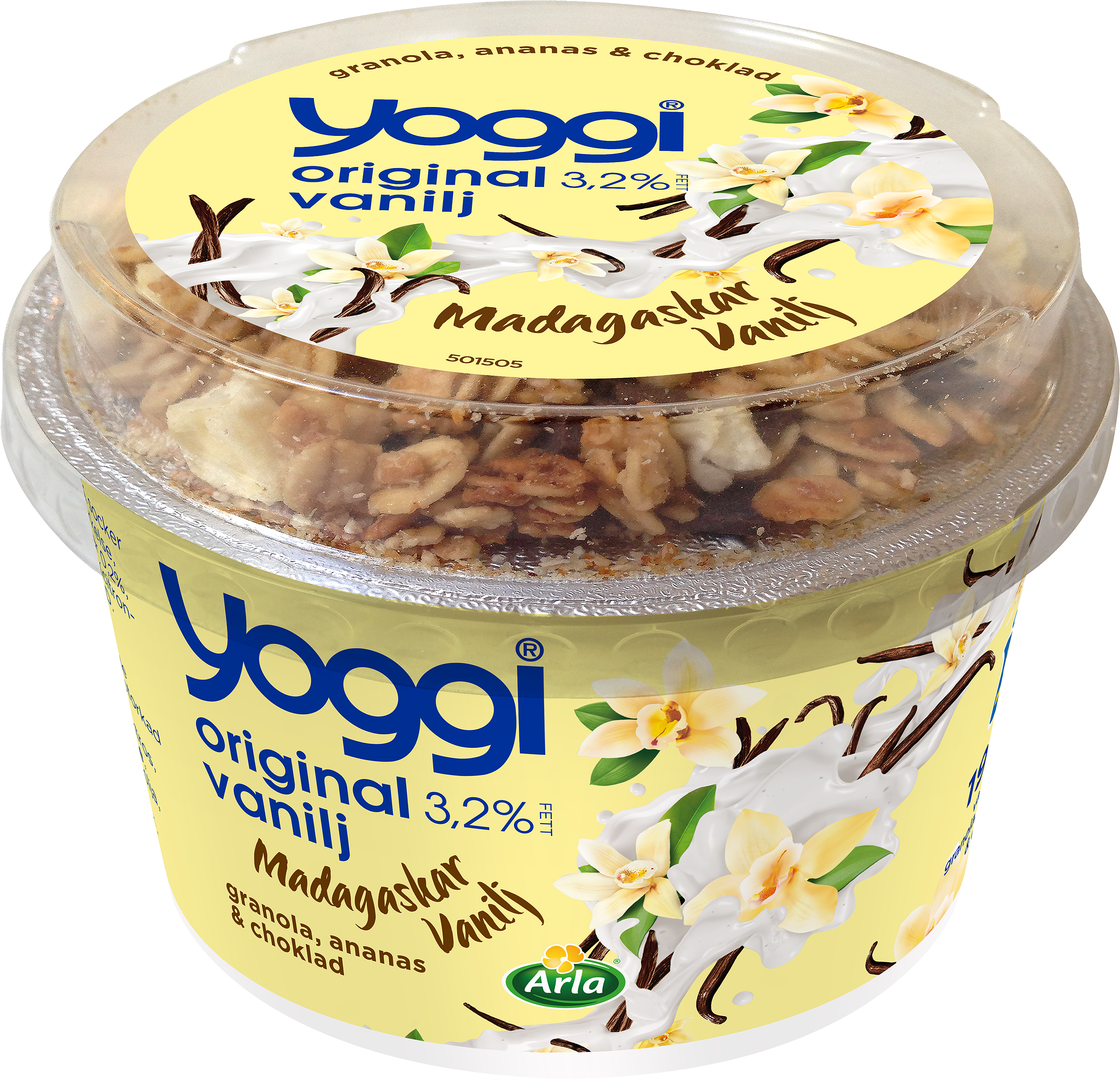 Original yoghurt vanilj m topping 190 g