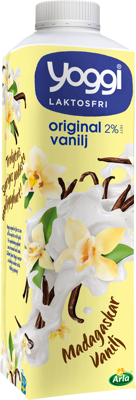Yoggi® Org laktosfri vaniljyoghu Madagask 2% 1000 g