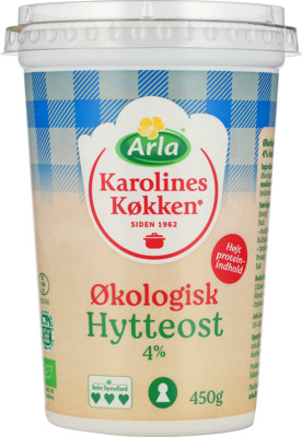 Arla Karolines Køkken® Økologisk hytteost 4% 450 g