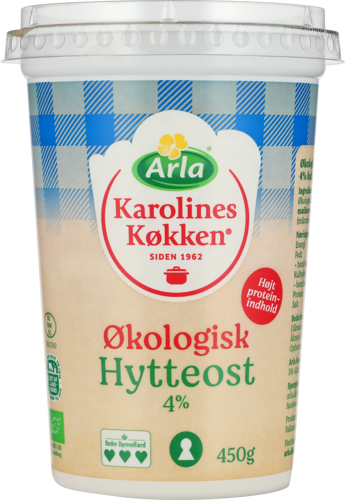 Arla Karolines Køkken® Økologisk hytteost 4% 450 g