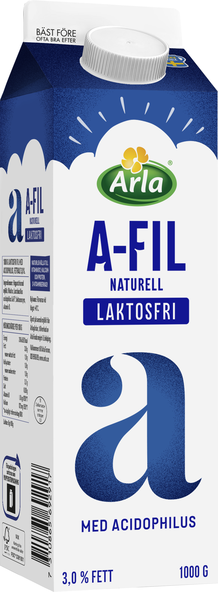 Laktosfri A-fil 3% 1000 g
