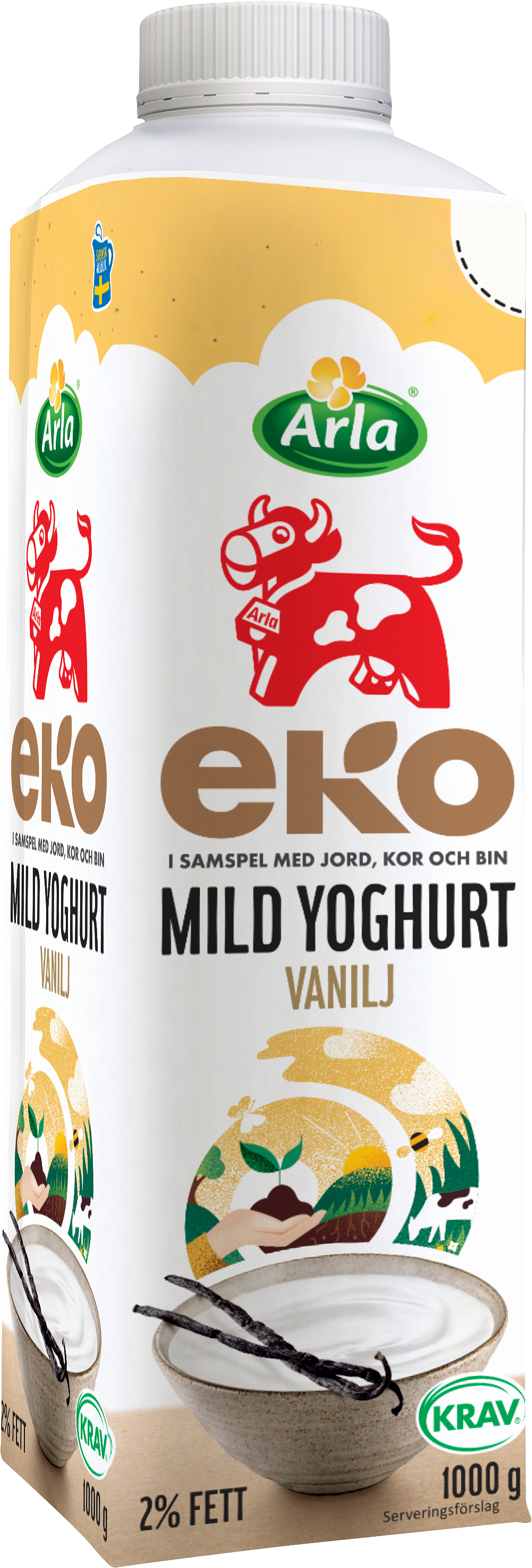 Ekologisk mild yoghurt vanilj 2% 1000 g