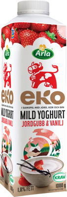 Arla Ko® Ekologisk Eko mild yoghurt jordg vanilj 1.8% 1000 g