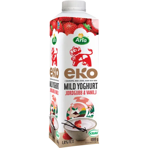 Eko mild yoghurt jordg vanilj 1.8%
