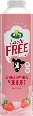 Laktosefri Jordbær/Vanilje Yoghurt  1,4% 1000 g
