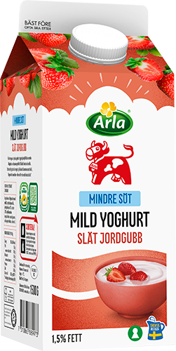 Mild yoghurt jordgubb lättsockrad 1.5% 1500 g