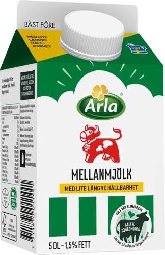 Arla Ko® Mellanmjölk 1.5% ESL 5 dl 500 ml