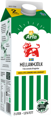 Arla Ko® Mellanmjölk 1.5% ESL 2000 ml