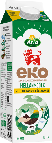 Arla Ko® Ekologisk mellanmjölk 1.5% ESL 1 liter 1000 ml