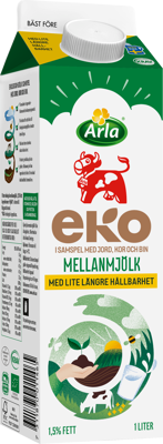 Arla Ko® Ekologisk mellanmjölk 1.5% ESL 1000 ml