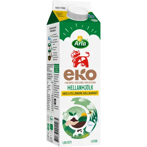 Ekologisk mellanmjölk 1.5% ESL