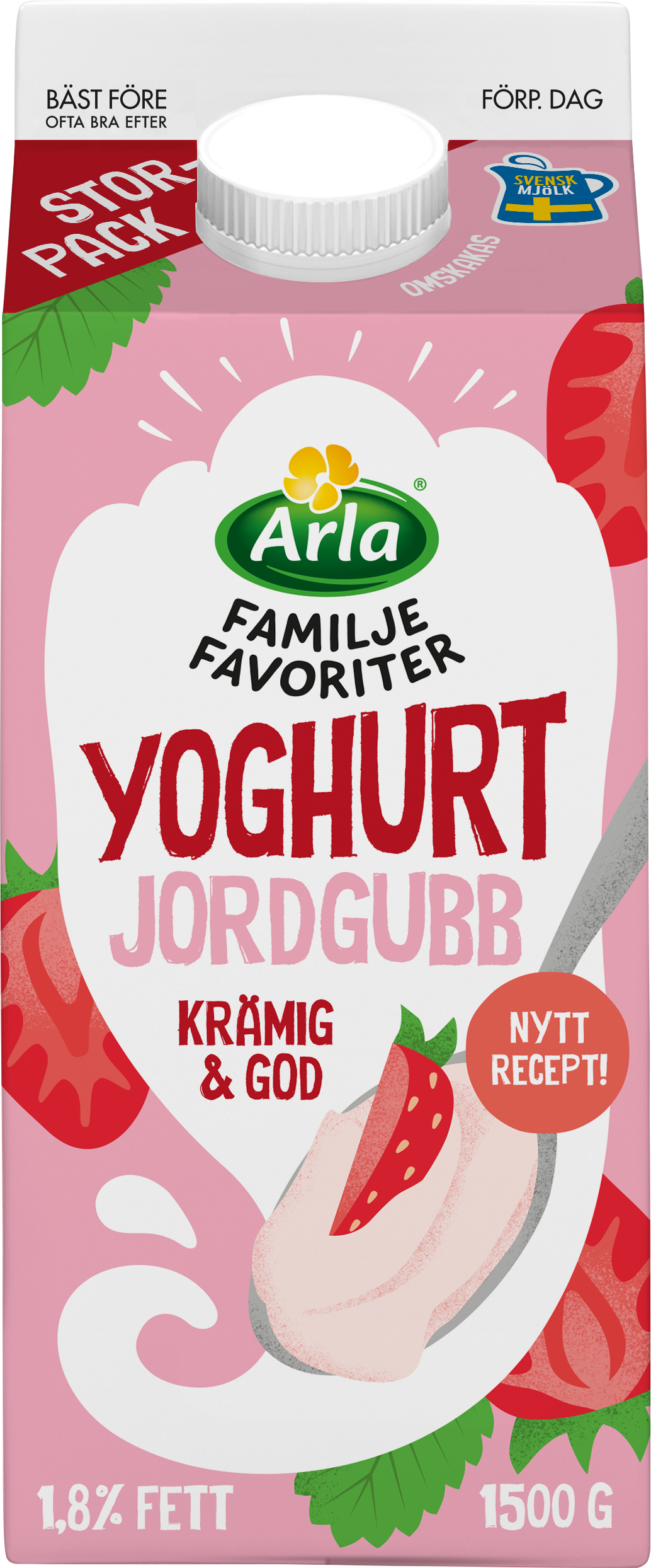 Familjefavoriter yoghurt jordgubb 1500 g