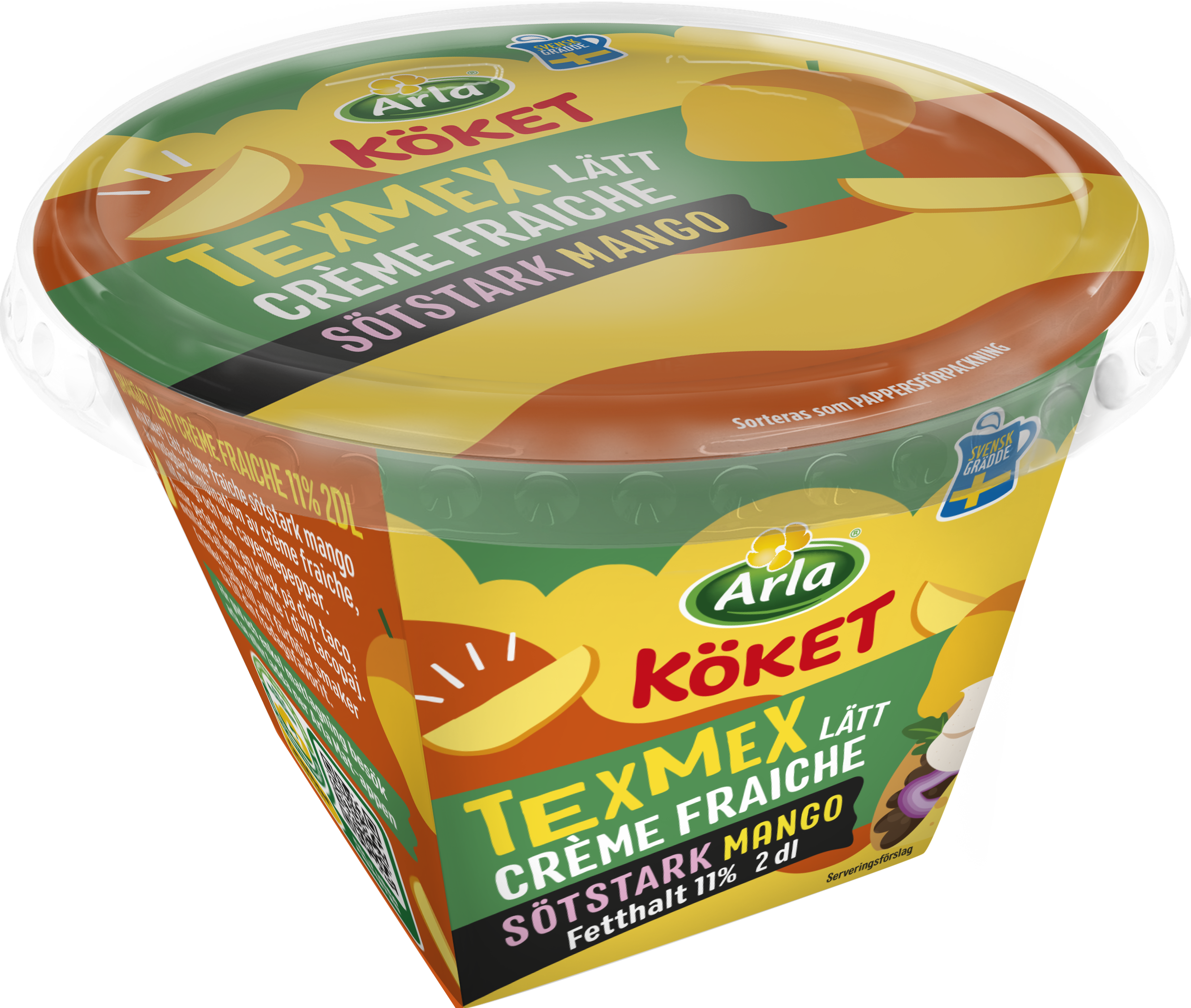 Lätt crème fraiche sötstark mango 11% 2 dl