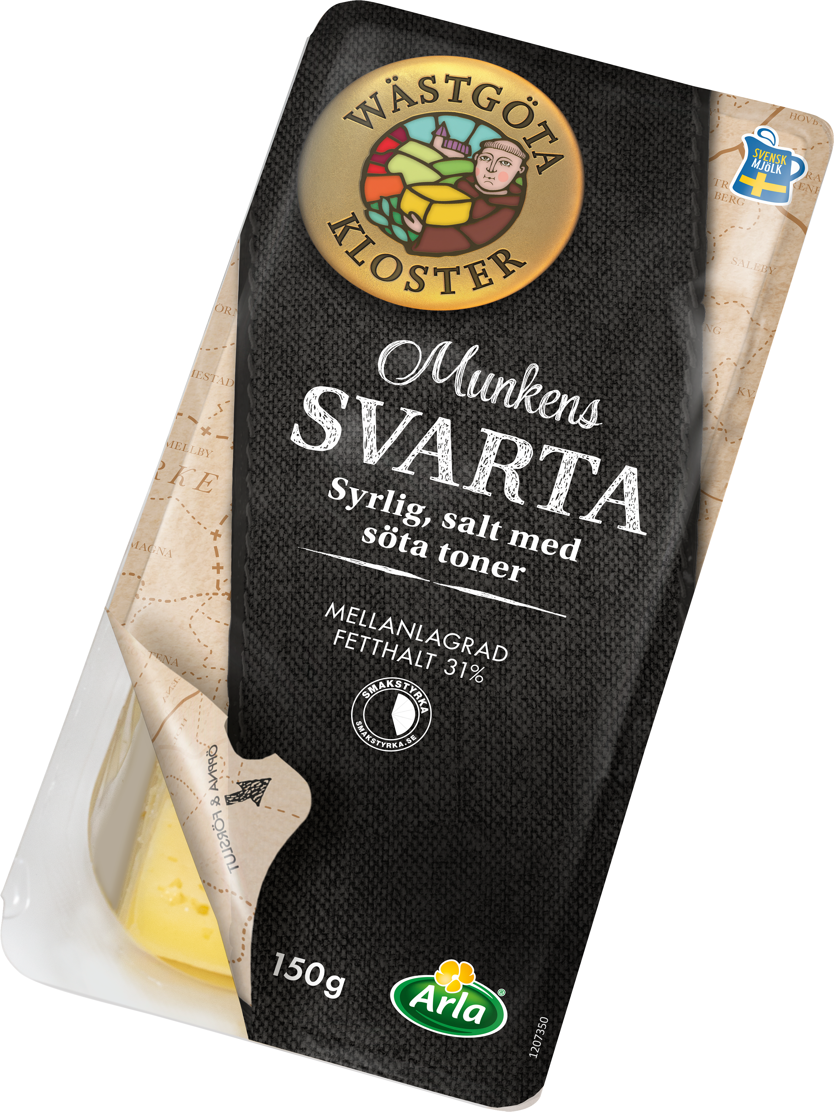 Munkens Svarta skivad ost 150g