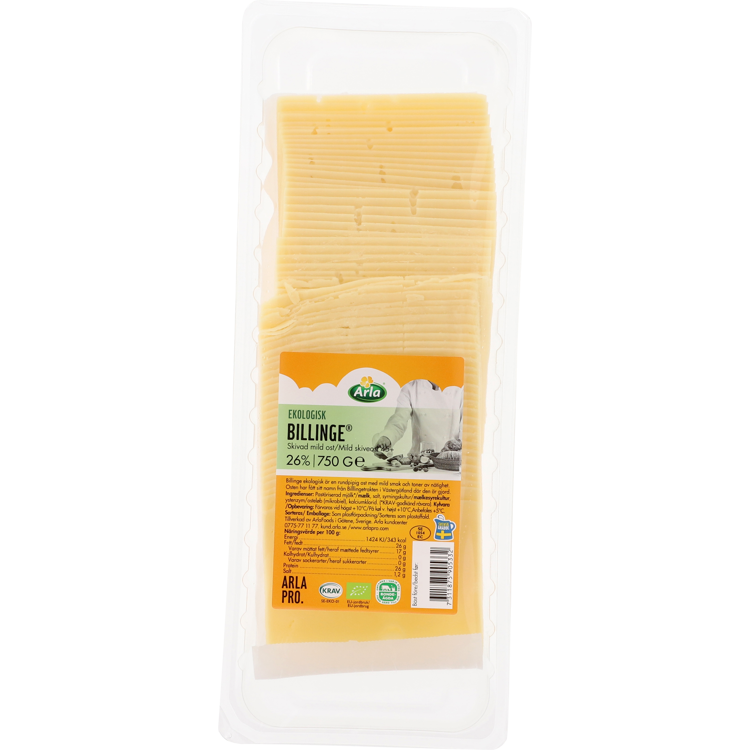 Arla® Pro Billinge økologisk mild ost i skiver 45+ 750g | Arla Pro Danmark