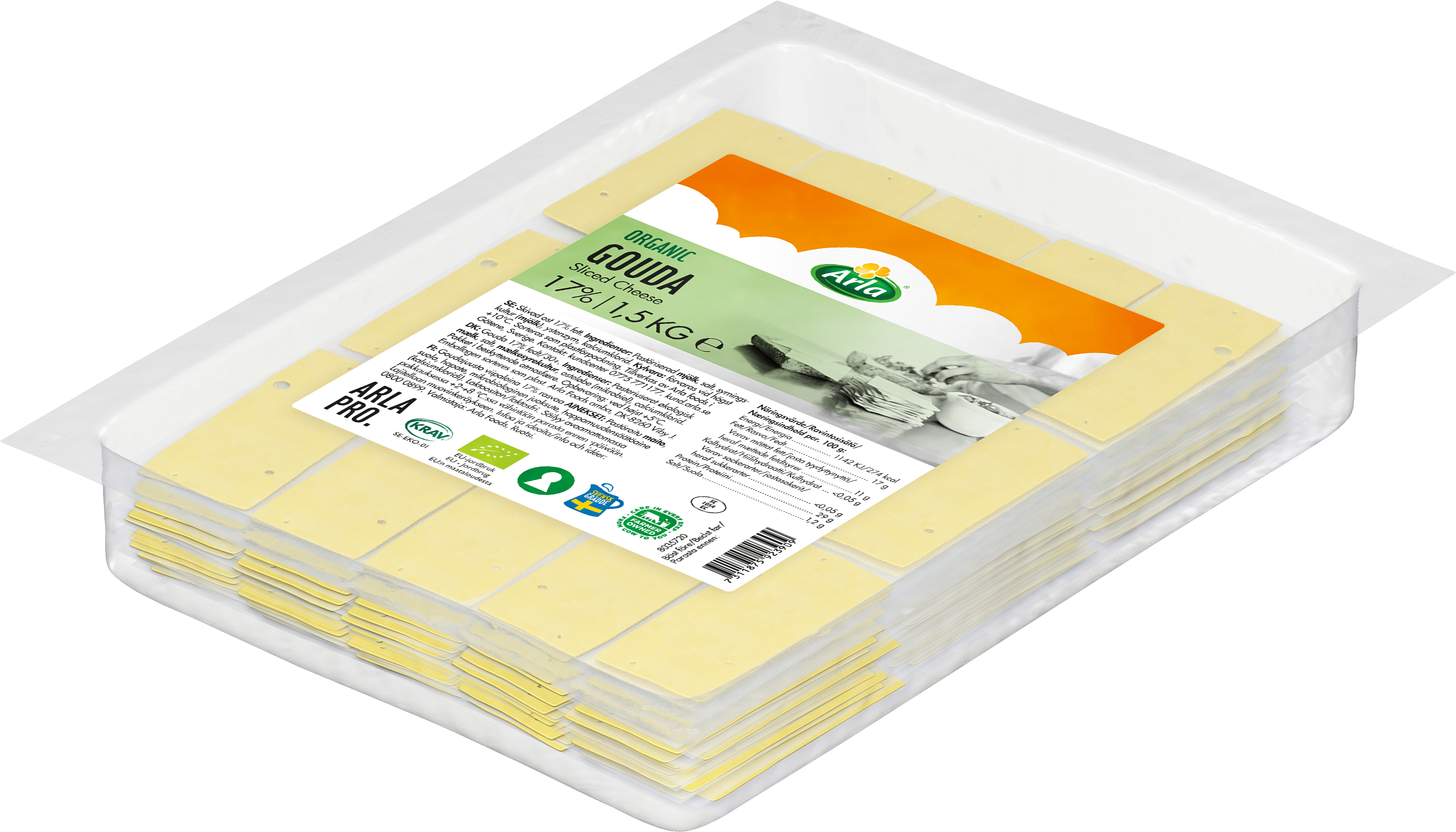 Gouda Eko skivad ost 17%