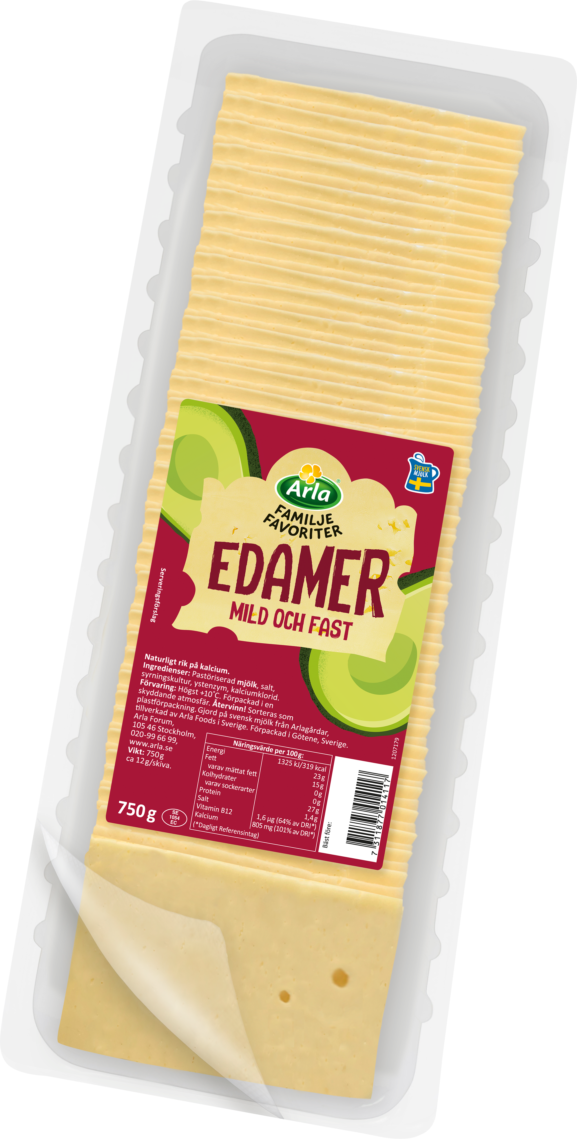 Familjefav Edamer skivad ost 750g