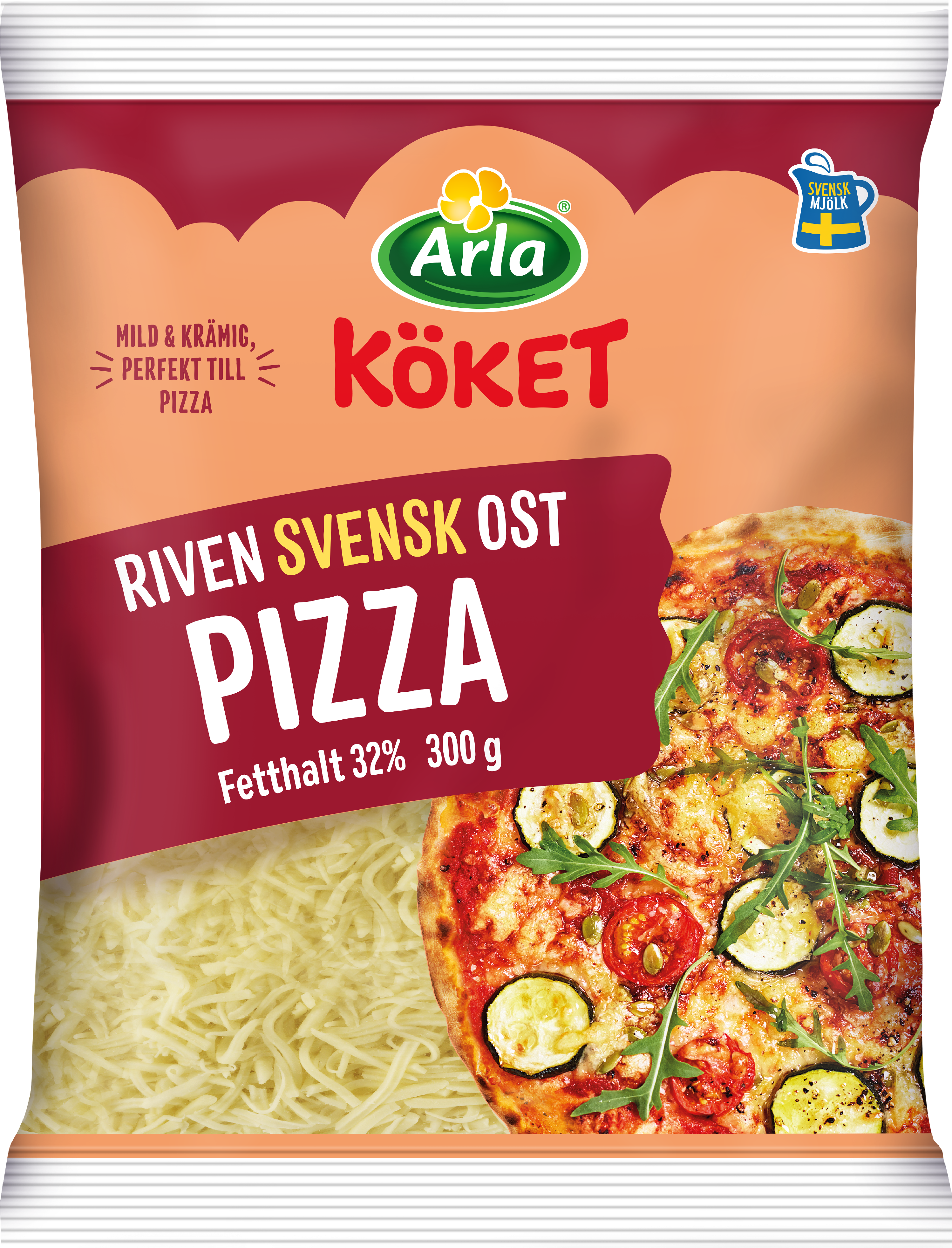 Riven ost pizza 32% 300 g
