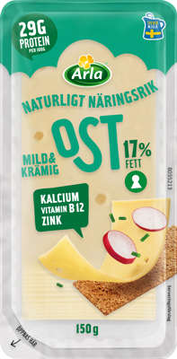 Arla® Mild & Krämig 17% skivad ost 150g