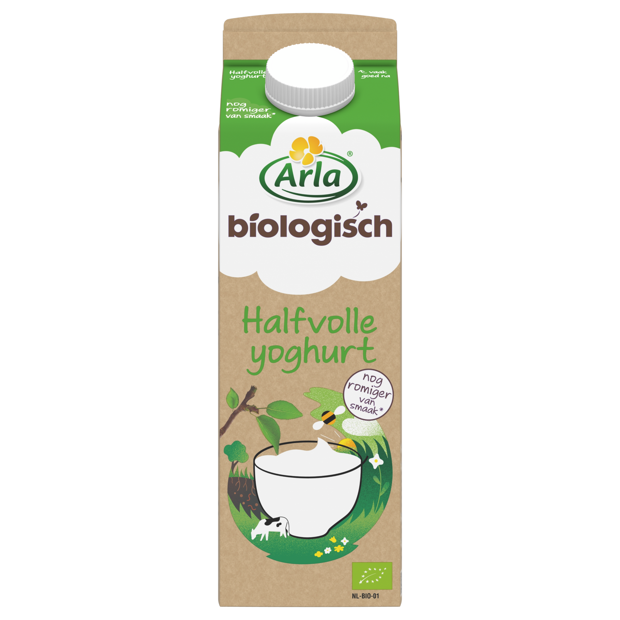 Biologische Halfvolle Yoghurt Mild 1L