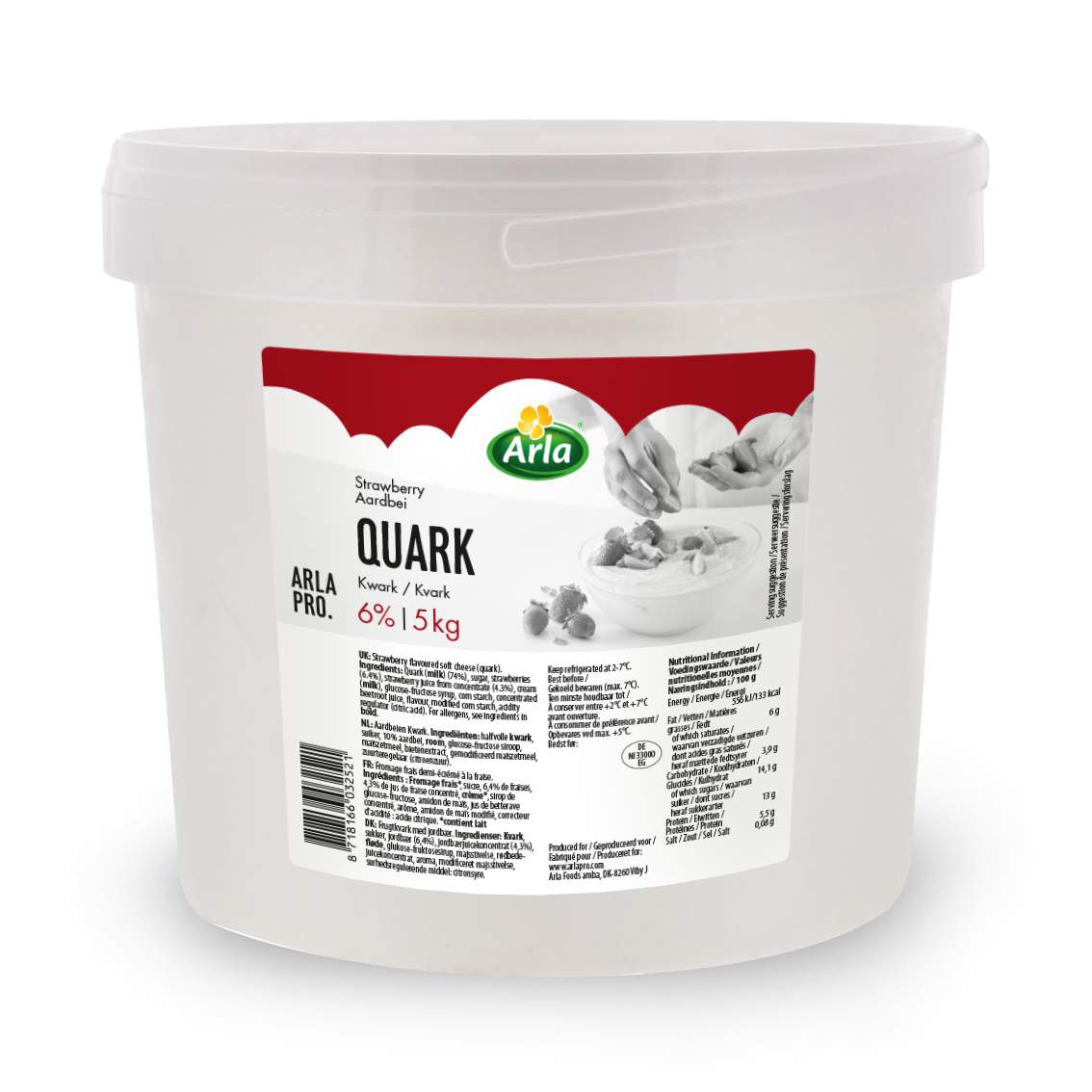 Halfvolle Kwark Aardbei 5 Kg