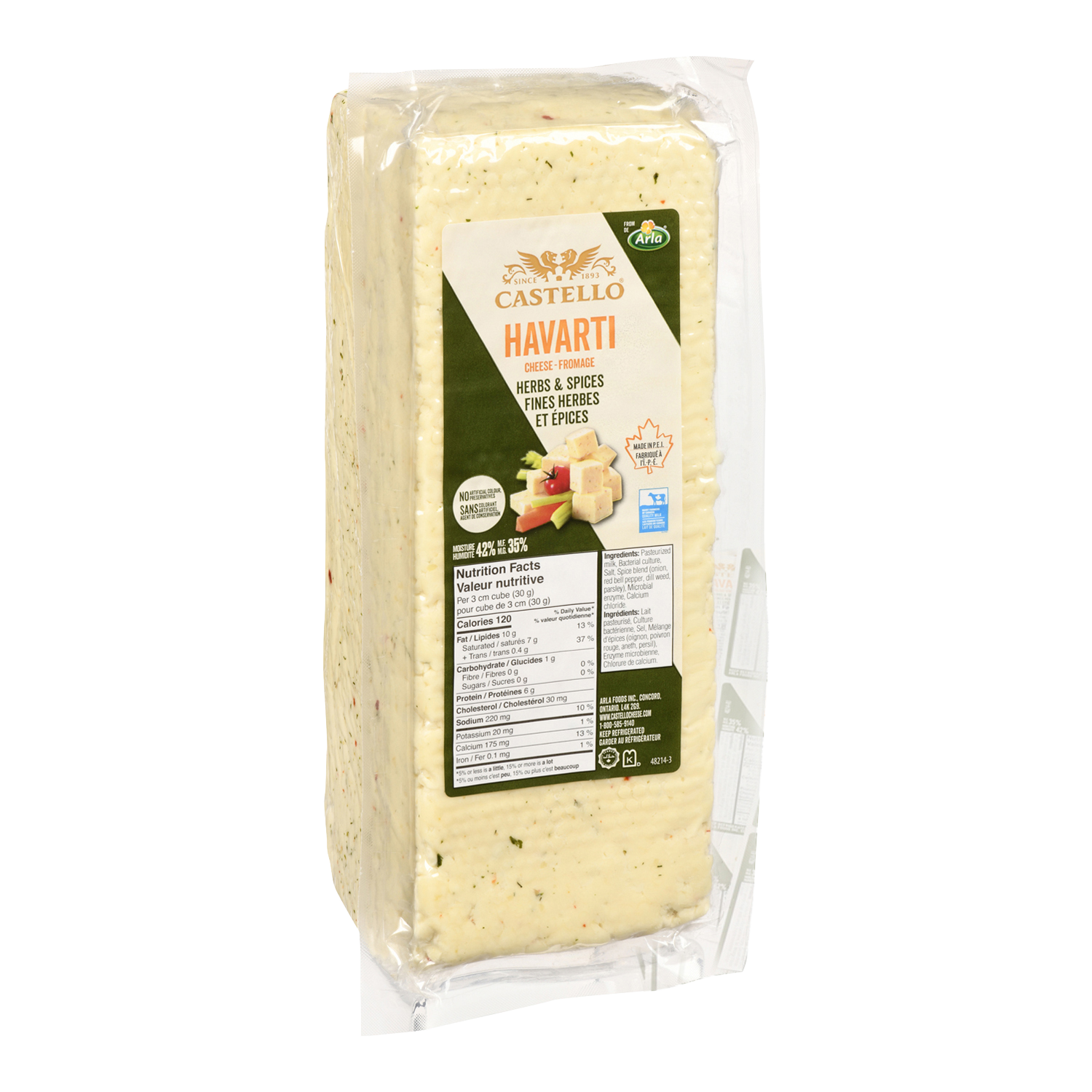 Herb & Spice Havarti Cheese 4.2kg