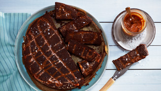 Glutenfri kladdkaka med dulce de leche