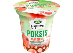 Arla Luonto+ Poksis mansikkakerrosjogurtti mehukuplilla 150g vähälaktoosinen