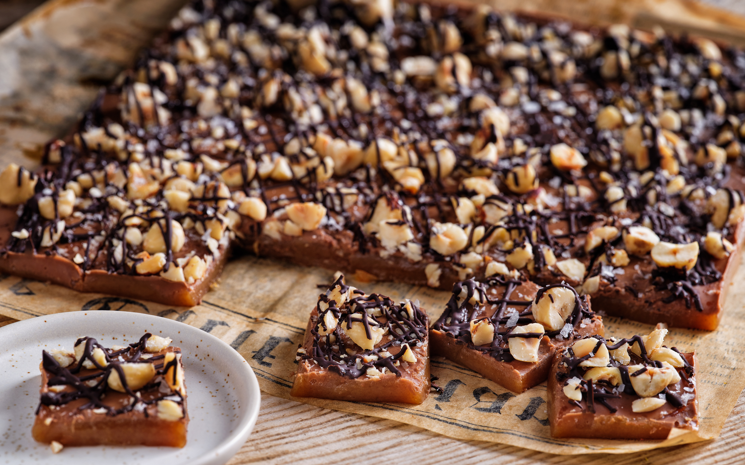 Nöt- och nougatkola i långpanna