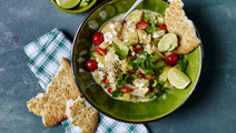 Kartoffelcurry med blomkål og koriander