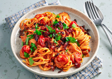 Pasta med baconsås
