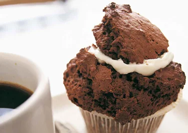 Fyllda chokladmuffins