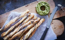 Puff Pastry Grissini Breadsticks with Castello® Chives & Spring Onion Cream Cheese
