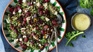 Salat med bagte vindruer