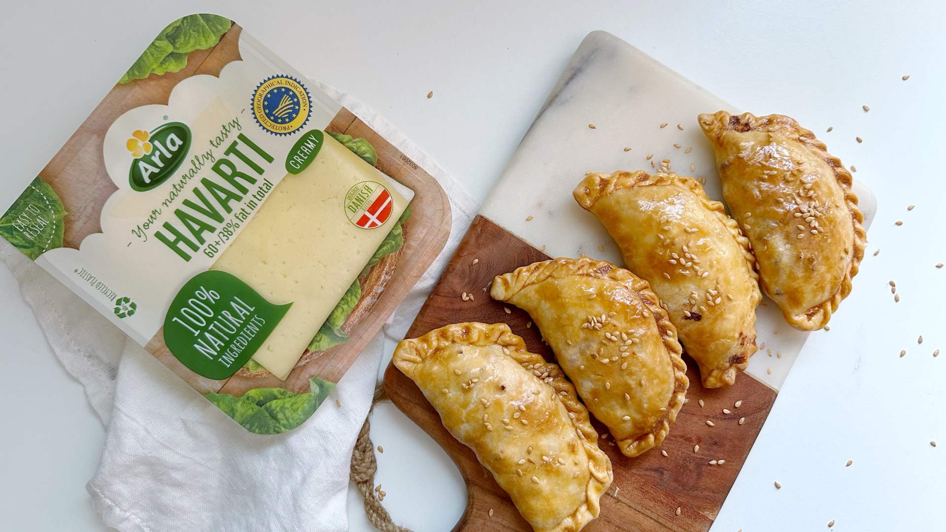 Empanadas cremosas de pollo con Arla Havarti
