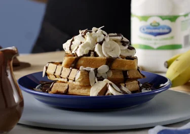 Birthday Banana Split Waffles