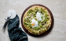 Egg and Leek Pizza with Castello® Extra Mature Cheddar