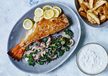 Rødfisk med lun salat